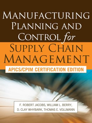cover image of Manufacturing Planning and Control for Supply Chain Management
